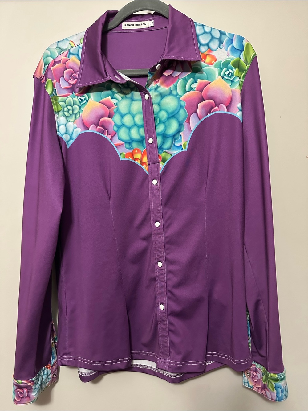 Ranch Dress’n Purple Floral Western Button-Up Shirt